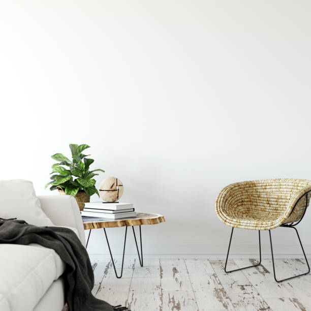 istock Living room interior. Wall mockup. Wall art. 3d rendering, 3d illustration. 1089581792