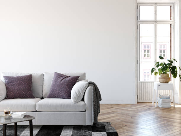 istock Living room interior. Wall mockup. Wall art. 3d rendering, 3d illustration. 1089581814
