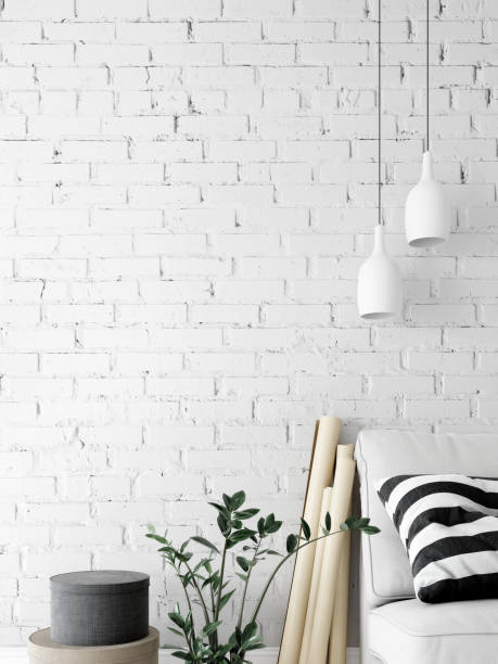 istock Living room interior. Wall mockup. Wall art. 3d rendering, 3d illustration. 1089581850