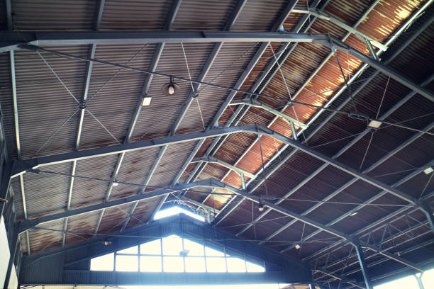 istock Rusty Tin Roof with Iron Frame in Station 1089593230