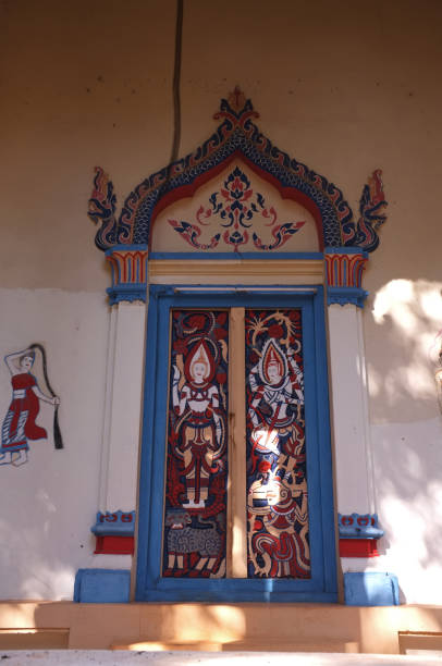istock Window of Thai Temple with isolated white background 1089594692