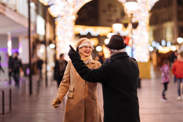 istock Senior couple enjoying winter walk 1089594904