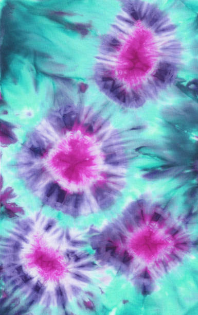 istock Abstract hand painted blue fabric background with irregular floral spots 1089598276