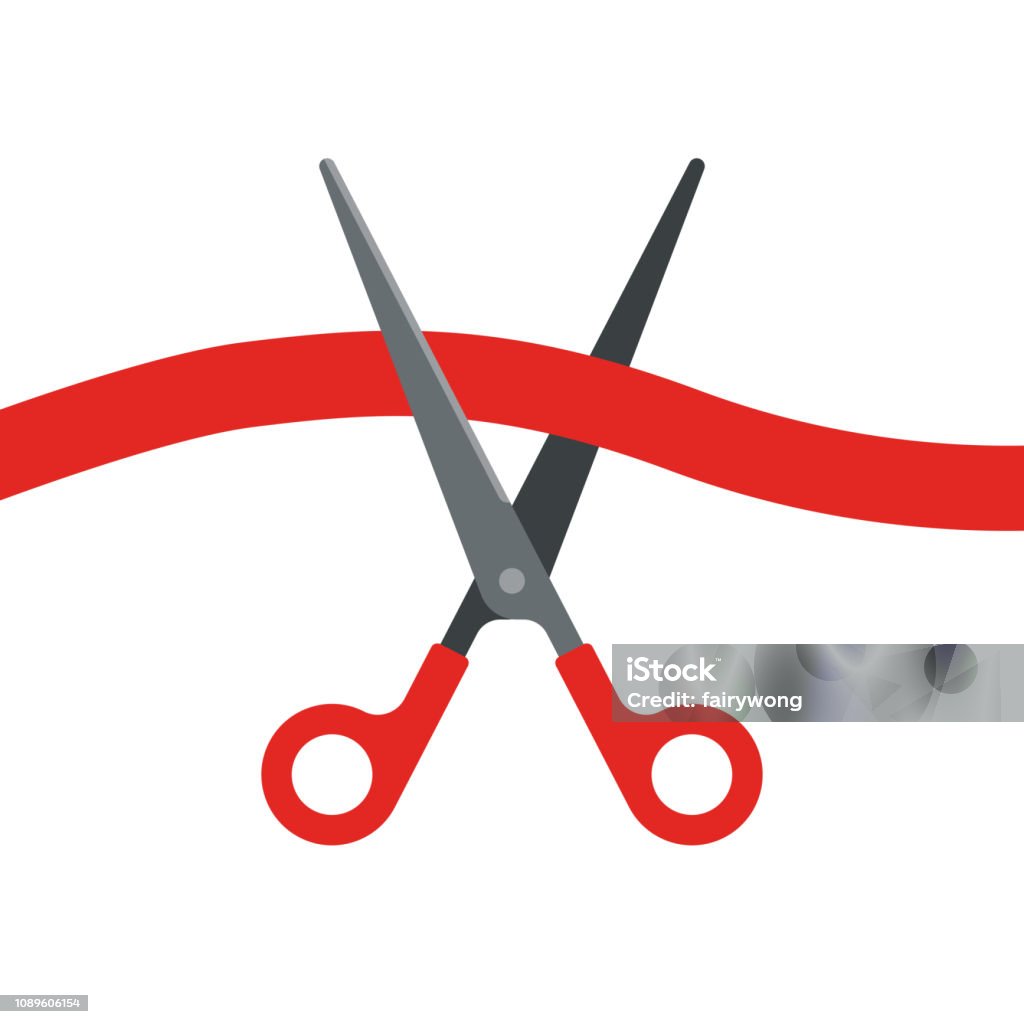Scissors Cutting Red Ribbon Stock Illustration - Download Image Now -  Banner - Sign, Barricade Tape, Beginnings - iStock