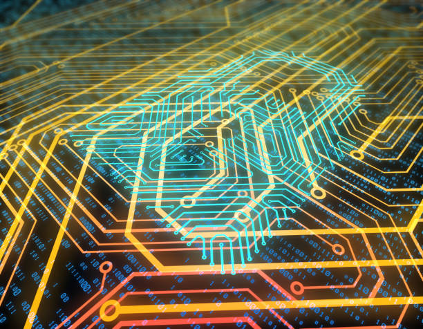 istock Electronic network technology, data transmission and storage, locks composed of circuit boards 1089613888