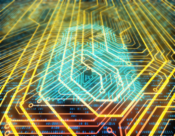 istock Electronic network technology, data transmission and storage, locks composed of circuit boards 1089613892