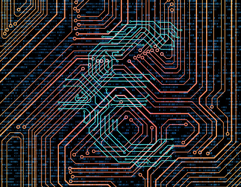 3D composite illustrations, representing the pattern of electronic technology, circuit boards.