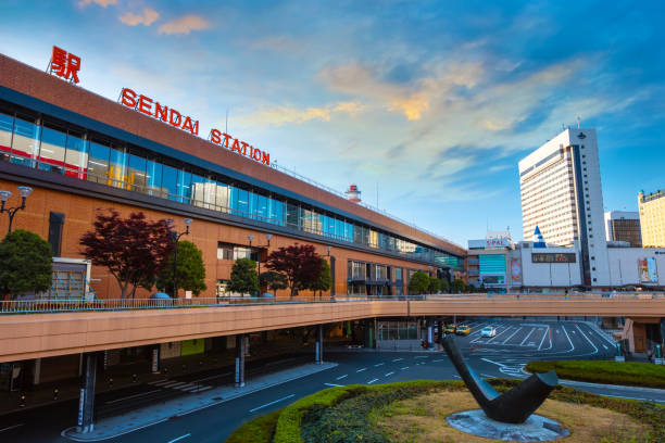 Sendai Station in Miyagi, Japan stock photo