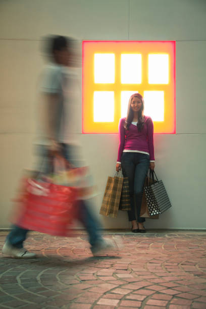 Chinese woman after shopping