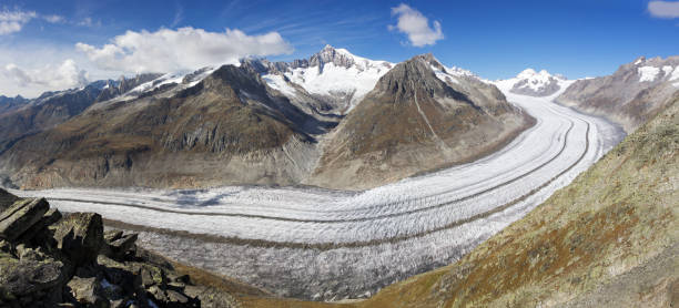 istock Great Aletsch Glacier panorama in Swiss Alps 1089627640