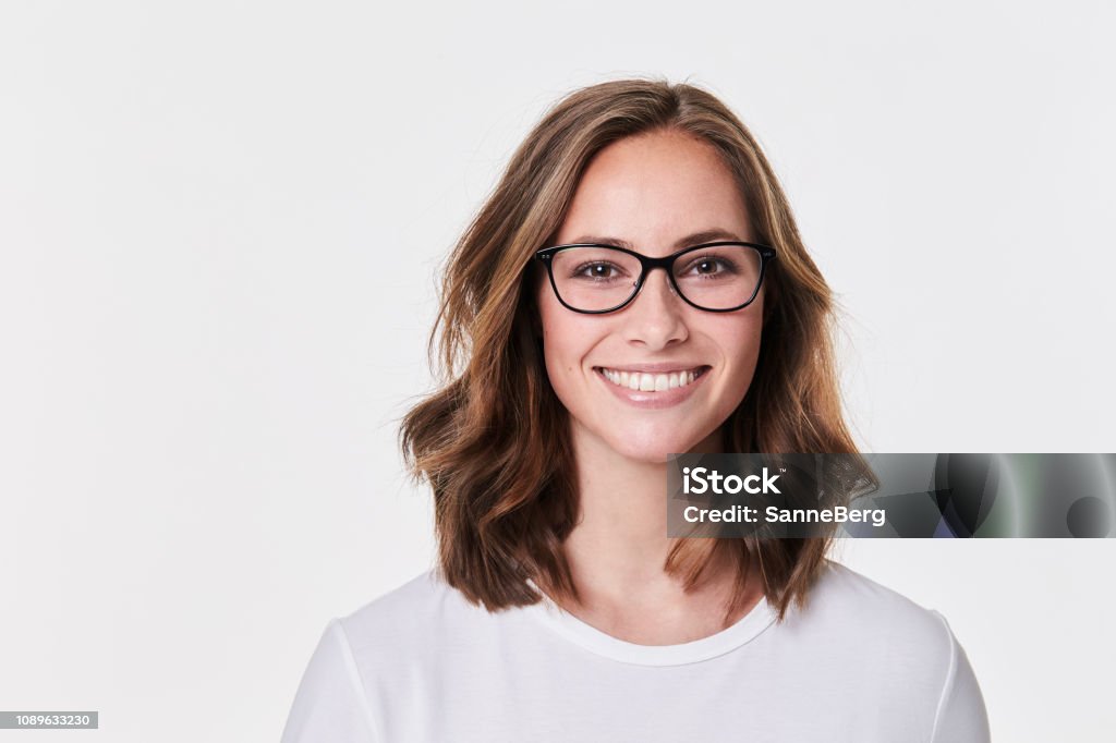 Glazen meisje in wit - Royalty-free Alleen één vrouw Stockfoto