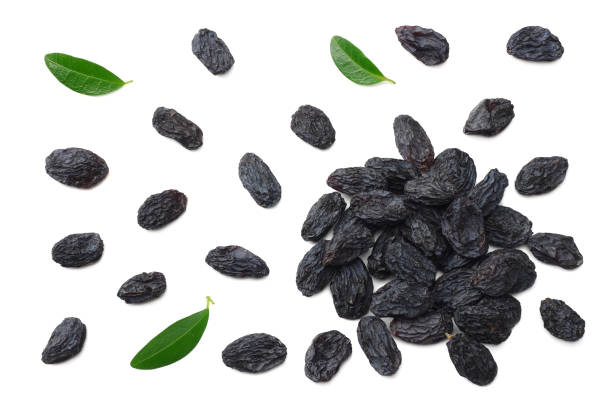 istock black raisins isolated on white background. top view 1089634154