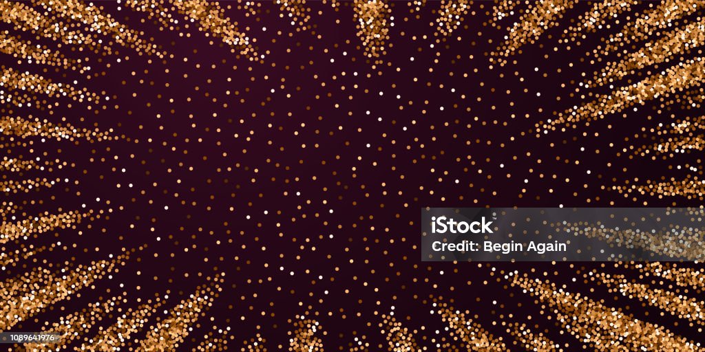 Red Round Gold Glitter Luxury Sparkling Confetti Stock Illustration