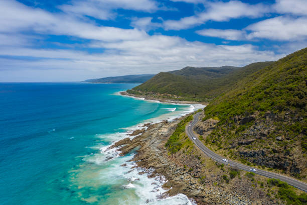 Great Ocean Road in Australia Aerial view of Great Ocean Road in Australia great ocean road photos stock pictures, royalty-free photos & images