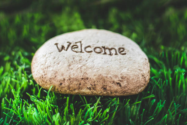 istock A stone with the word WELCOME 1089644220