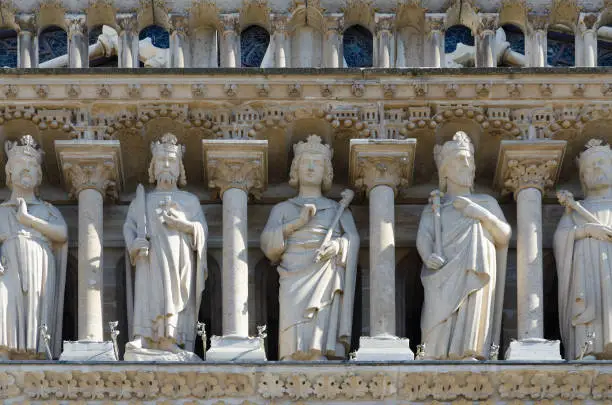 Photo of Architectural details of facade of Notre Dame de Paris, Paris, France