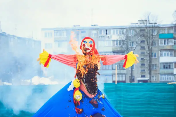 Photo of The burning doll at the holiday Maslenitsa in Belarus