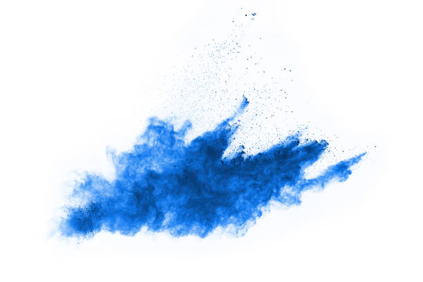 istock Blue powder explosion on white background. Colored cloud. Colorful dust explode. Paint Holi. 1089655874