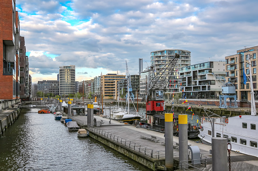 Modern part of the port of Hamburg in the Hafencity