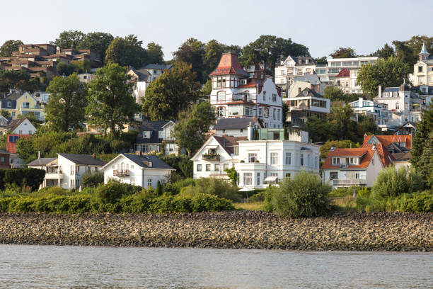 istock Charming houses in Hamburg at river Elbe 1089662892