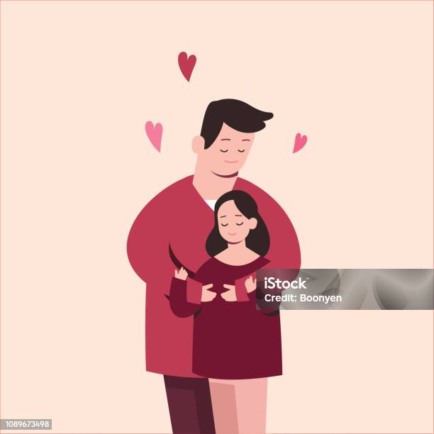 Cute Couple In Love Cartoon Vector Illustration Stock Illustration - Download Image Now - Adult, Beautiful People, Beauty