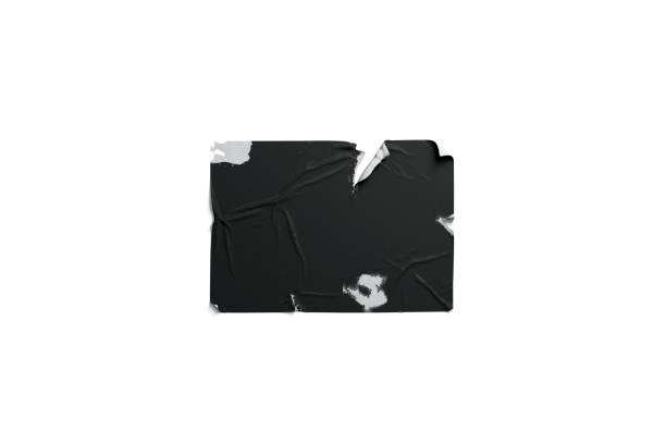 istock Blank black wheatpaste adhesive ragged poster mockup, isolated 1089679210