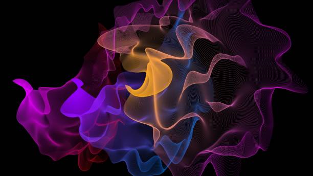 istock Luminous energy swirling aurora lines over a black background 1089689504