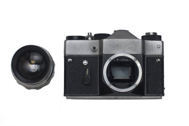 istock old photo film camera with remove lens top view isolated 1089692772