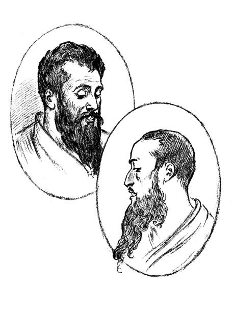 istock Antique art engraving illustration: Japanese art school - Portrait 1089695882
