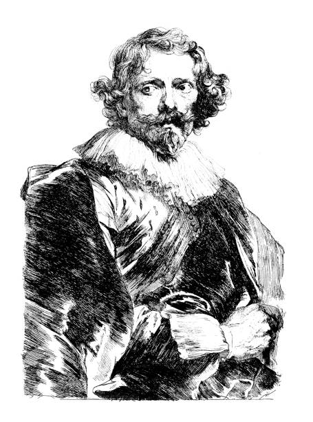istock Antique art engraving illustration: Lucas Vorsterman by Van Dyck 1089697896