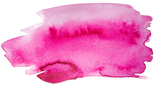 istock Magenta blot spot watercolor hand-drawn on white background isolated 1089697930