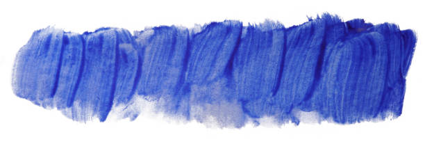 istock Blue watercolor stain, on white background isolated. Hand-drawn blot on white background isolated. 1089698024