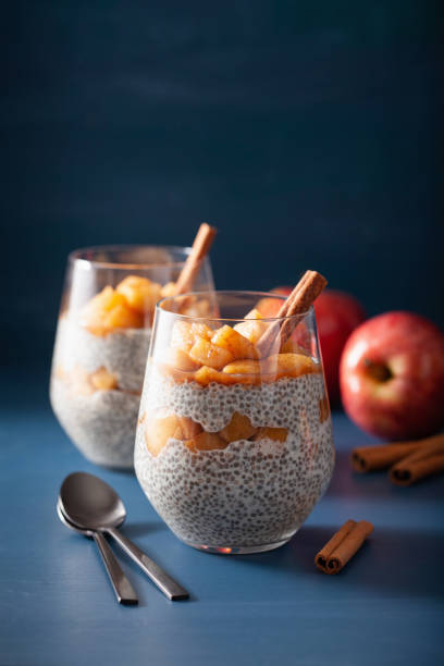 istock chia pudding with cinnamon simmered apples and peanut butter 1089698468