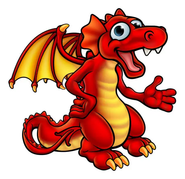 Vector illustration of Cartoon Dragon