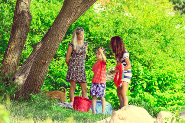istock Women and boy kid walking outdoor. 1089698900