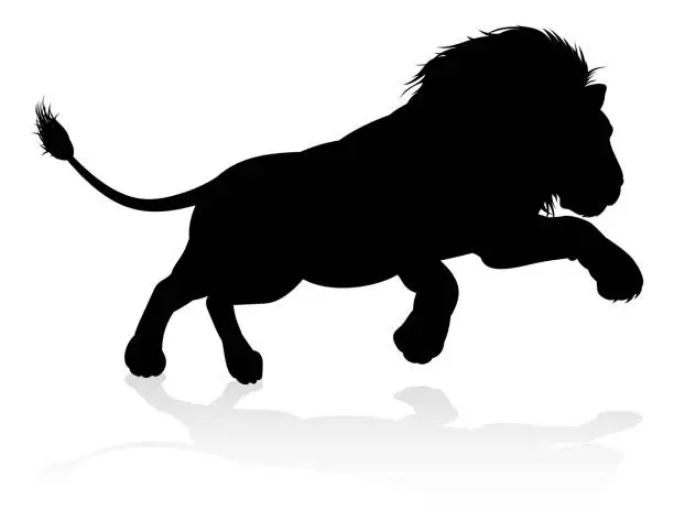 Vector illustration of Silhouette Lion