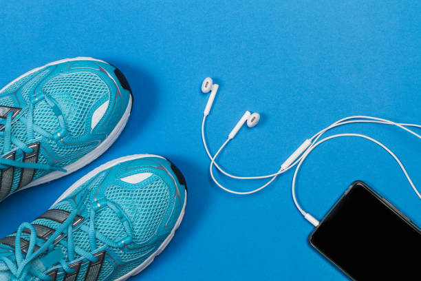istock A pair of light blue sneakers 1089700832
