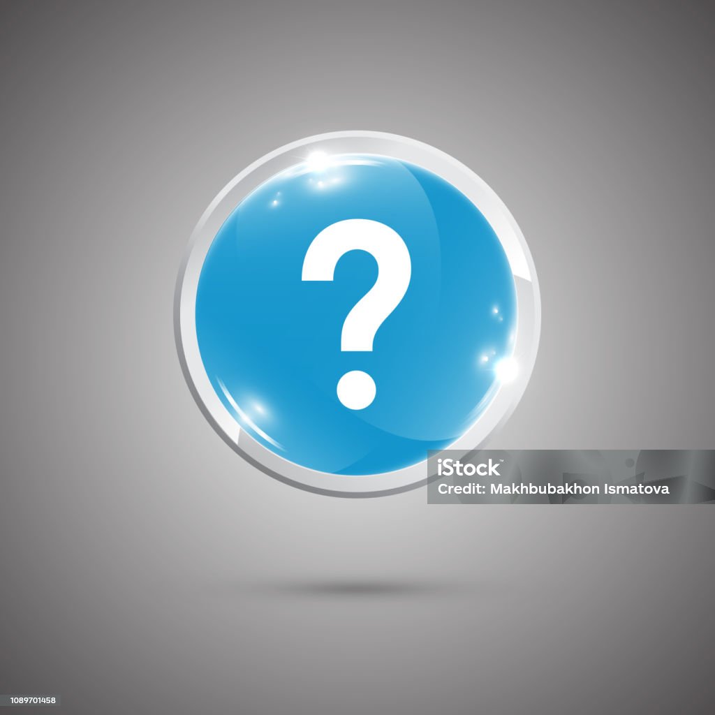 Buttom Question Glossy Rounded Button With Question Mark Stock Illustration - Download ...