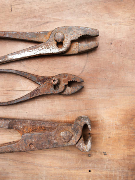 istock Old pincer and two old slip joint pliers 1089702766