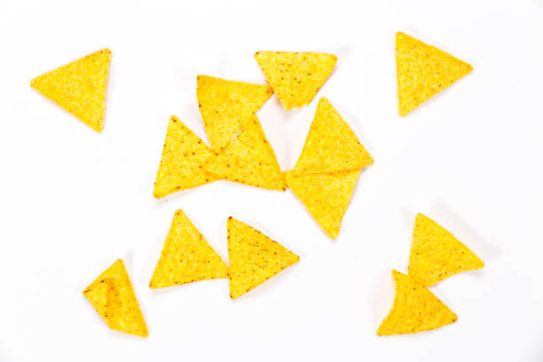 istock Crispy nachos isolated on a white background 1089705204