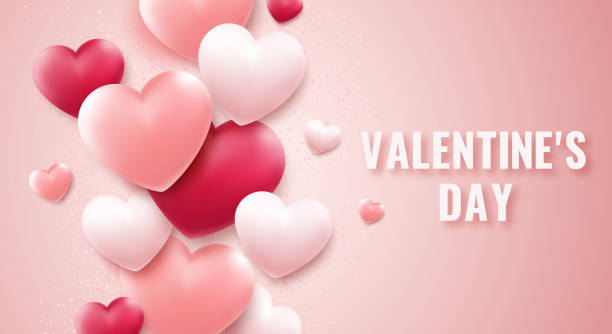 istock Valentines Day background with red and pink hearts, confetti. Holiday card illustration on light background 1089705242