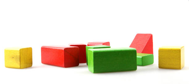 istock Wooden building blocks isolated on white 1089705808