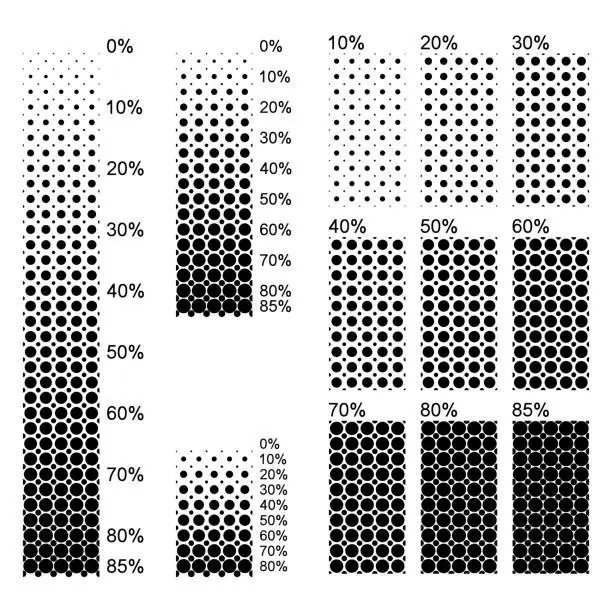 Vector illustration of Transparent surfaces with different sized opaque dots