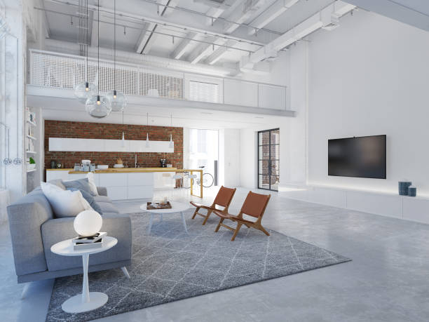 istock new modern city loft apartment. 3d rendering 1089715220