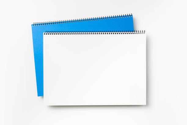 istock Top view of blue spiral notebook 1089719506