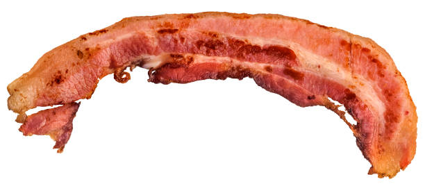 istock Gourmet Fried Crunchy Pork Bacon Rasher Isolated On White Background 1089727652