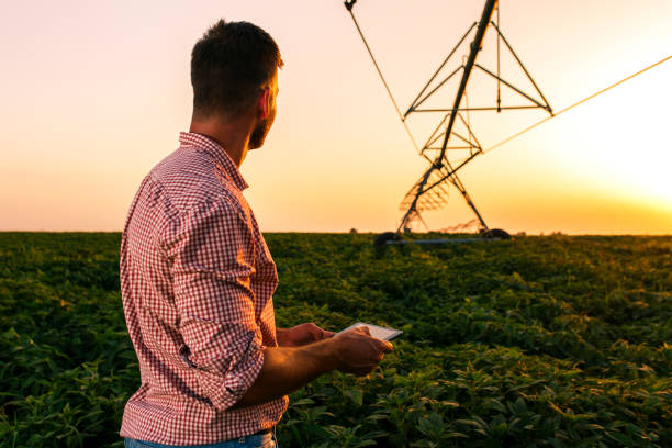istock Young farmer standing in filed. 1089729104