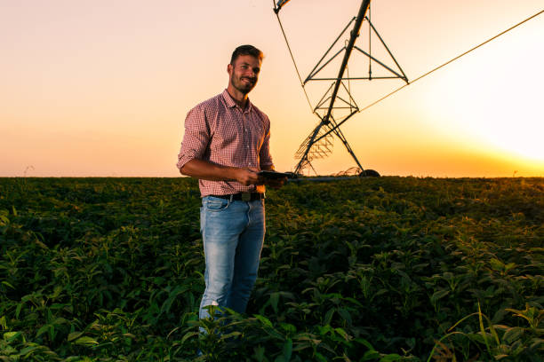 istock Young farmer standing in filed. 1089729108
