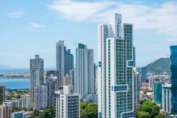 city skyline, skyscraper buildings, modern cityscape of Panama City , stock photo
