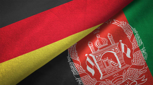 istock Afghanistan and Germany two flags together realations textile cloth fabric texture 1089734620